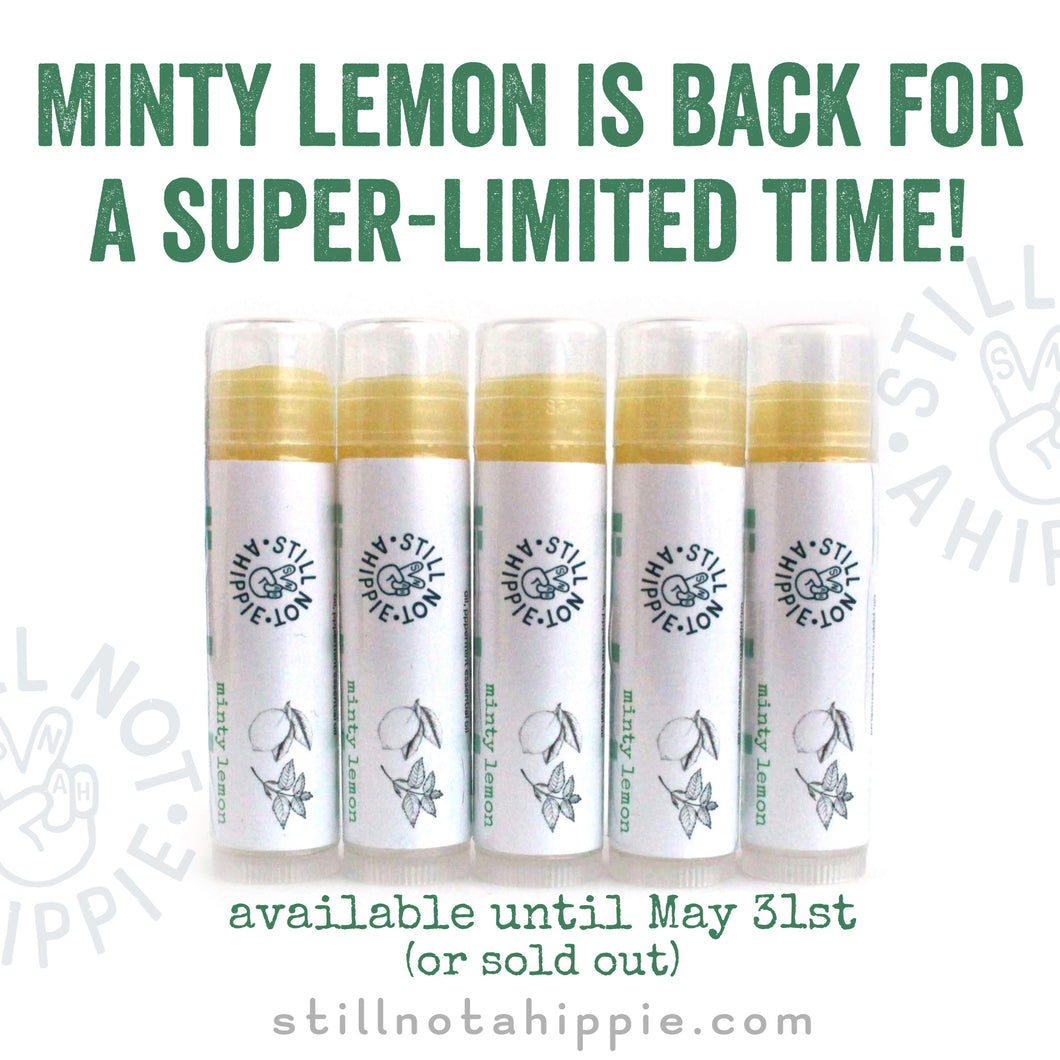 lip balm 5pk - minty lemon - LIMITED spring release