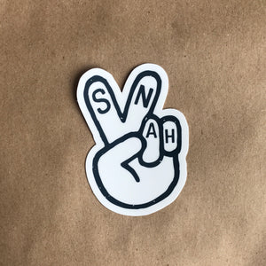 SNAH die-cut peace sign sticker