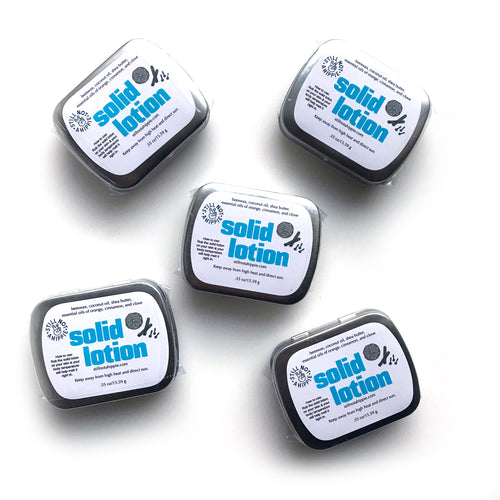 solid lotion - 5pk mini - SEASONAL FALL/WINTER SCENTS - orangcinnaclove or peppermint